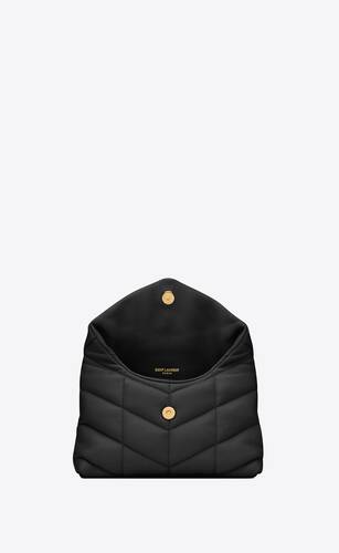 puffer small pouch in quilted nappa leather