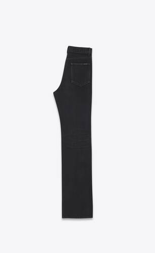 jeans aus schwarzem denim der 70er-jahre mit ausgestelltem bein