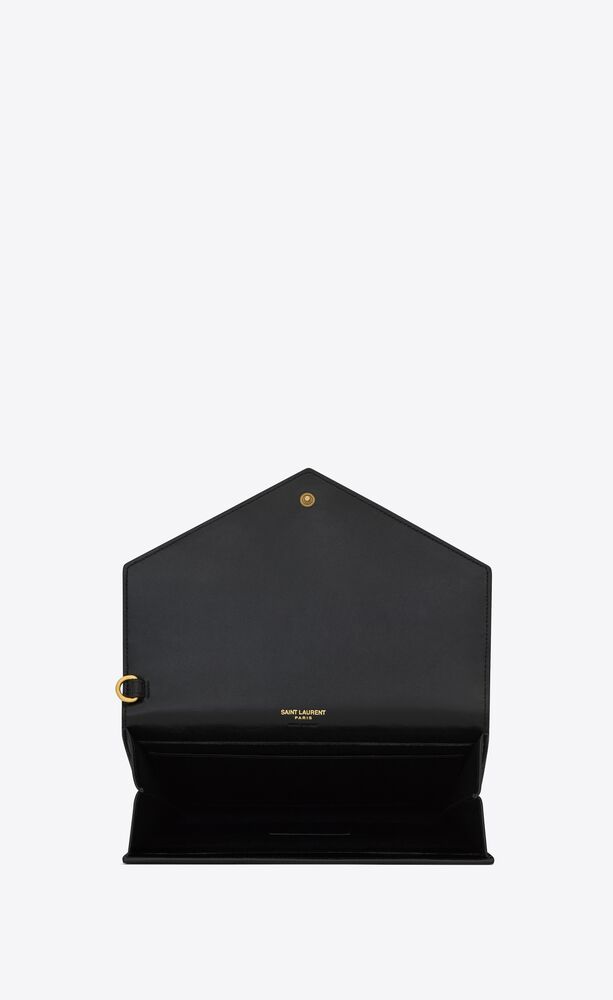 Cassandre Small Leather Pouch in Black - Saint Laurent