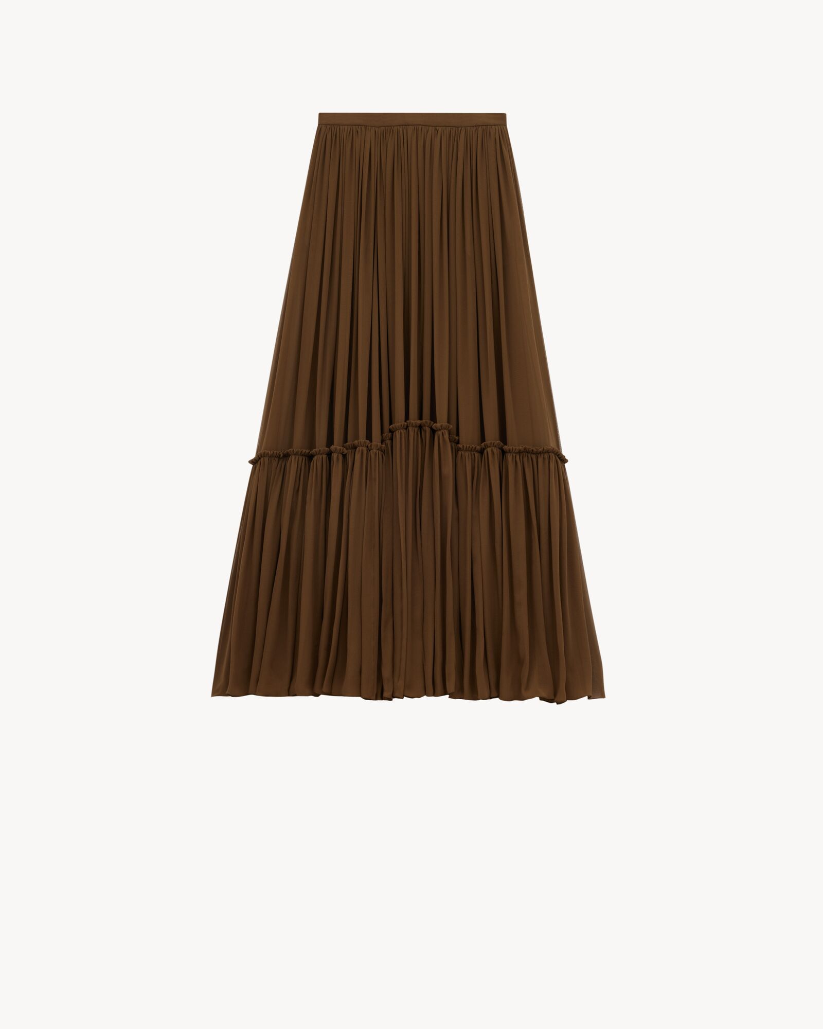 ruffled skirt in silk crepe muslin