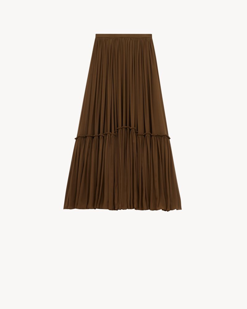 ruffled skirt in silk crepe muslin