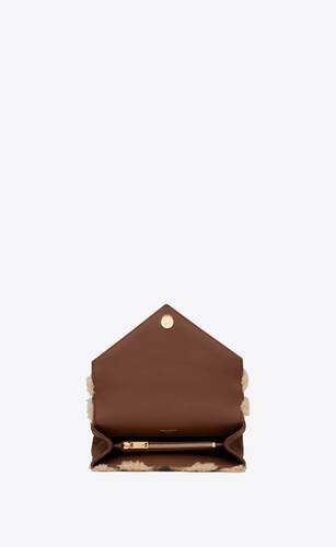 Ysl new college bag brown color original leather version