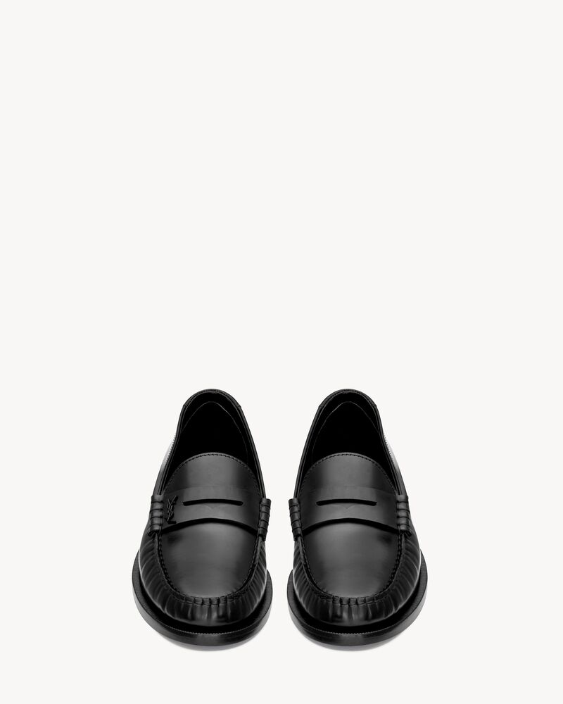 LE LOAFER penny slippers in glazed leather
