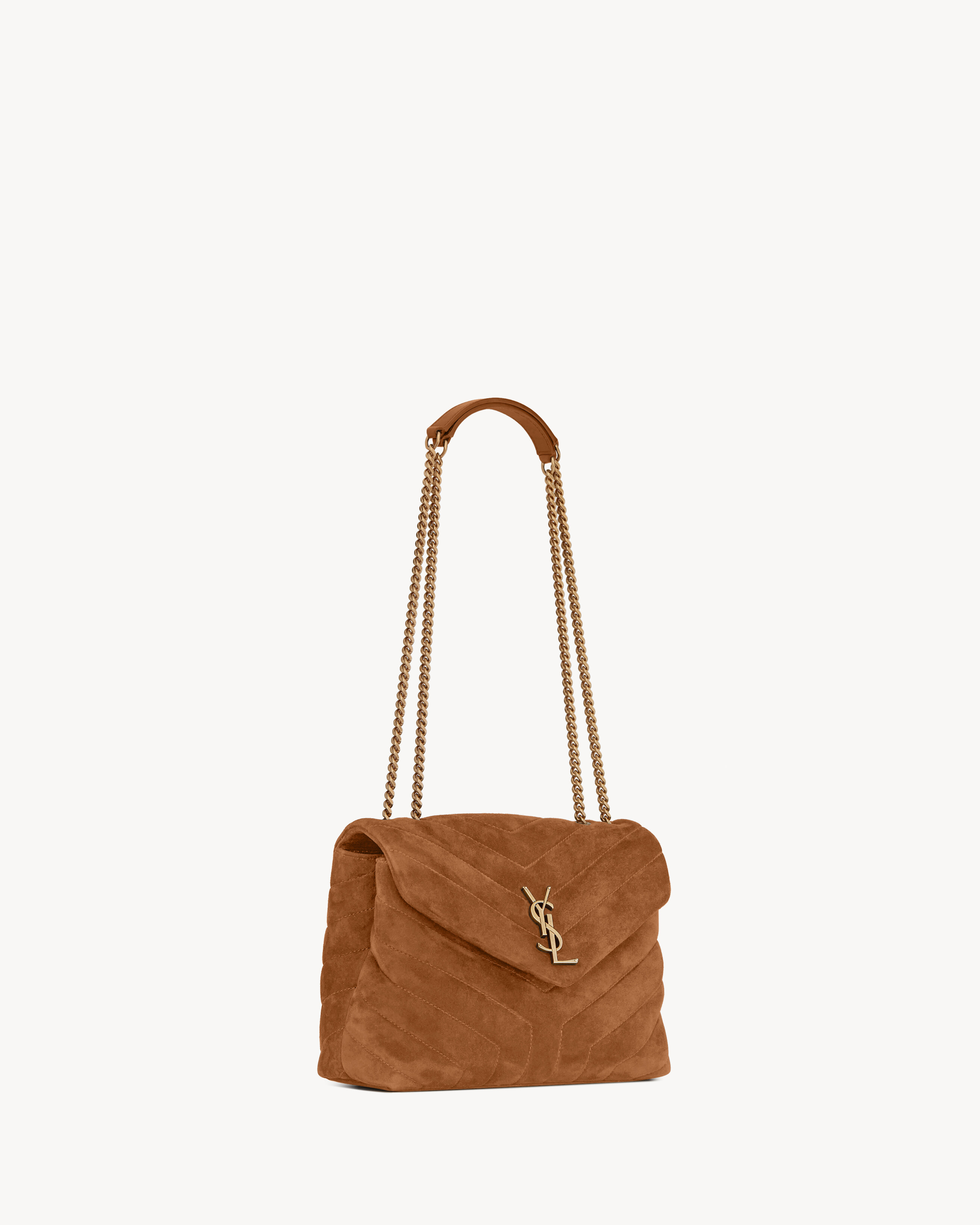 LOULOU SMALL IN QUILTED SUEDE