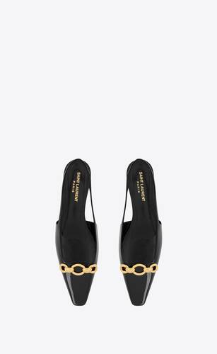 blade slingback flats in patent leather