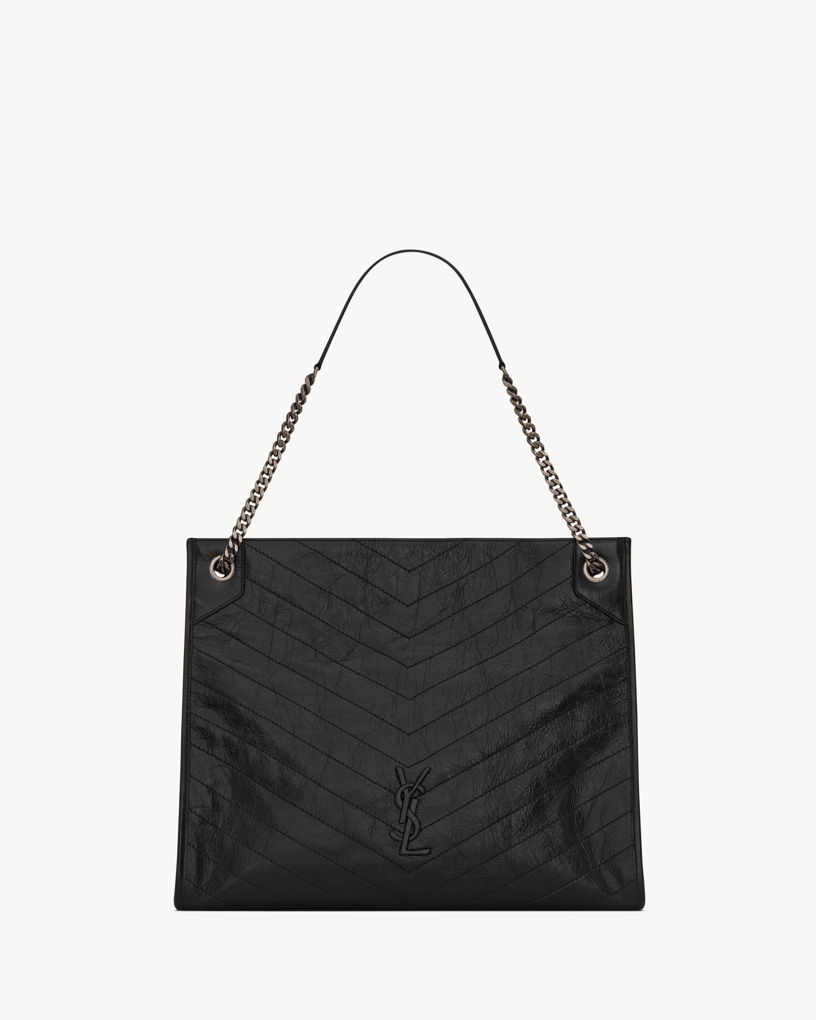 NIKI Large shopping in crinkled vintage leather