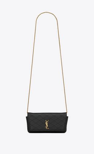 Gaby phone holder in quilted leather | Saint Laurent | YSL.com