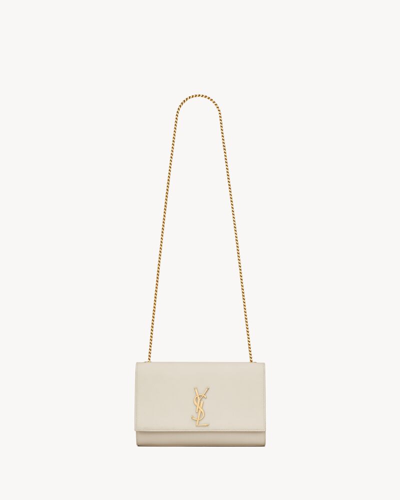 Shop Saint Laurent Kate Medium Chain Bag In Grain De Poudre Embossed  Leather