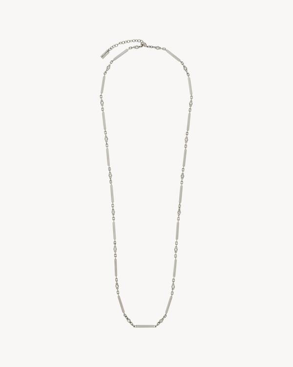 希少 Saint Laurent Paris クリスタル チェーン ネックレス クリスタルバーネックレス（メタル） | Saint Laurent サン