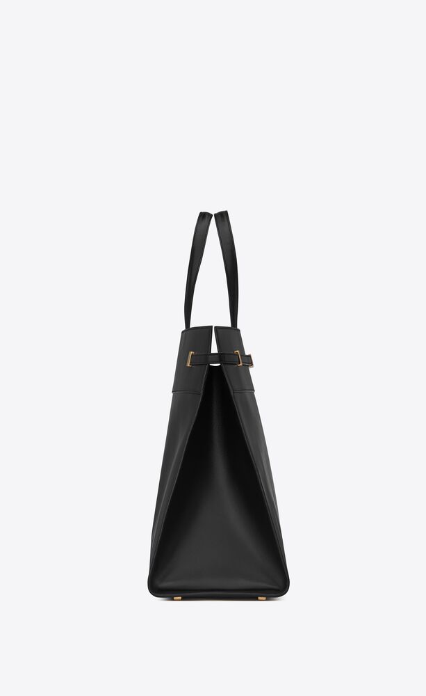 large manhattan shopping bag in smooth leather