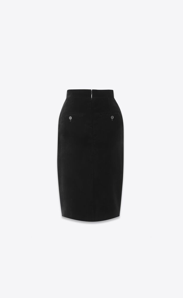 Pencil skirt in velvet | Saint Laurent | YSL.com