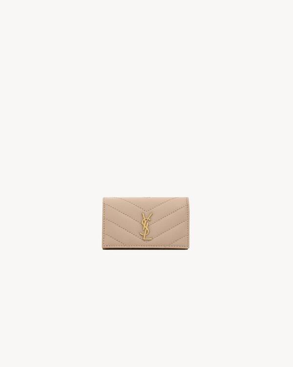 CASSANDRE SLIM KEY CASE IN GRAIN DE POUDRE LEATHER | Saint Laurent | YSL.com