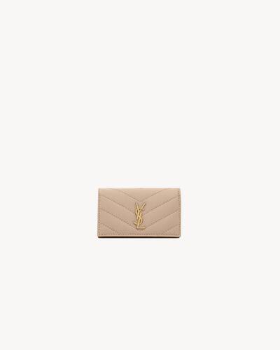 cassandre matelassé slim key case in grain de poudre embossed leather