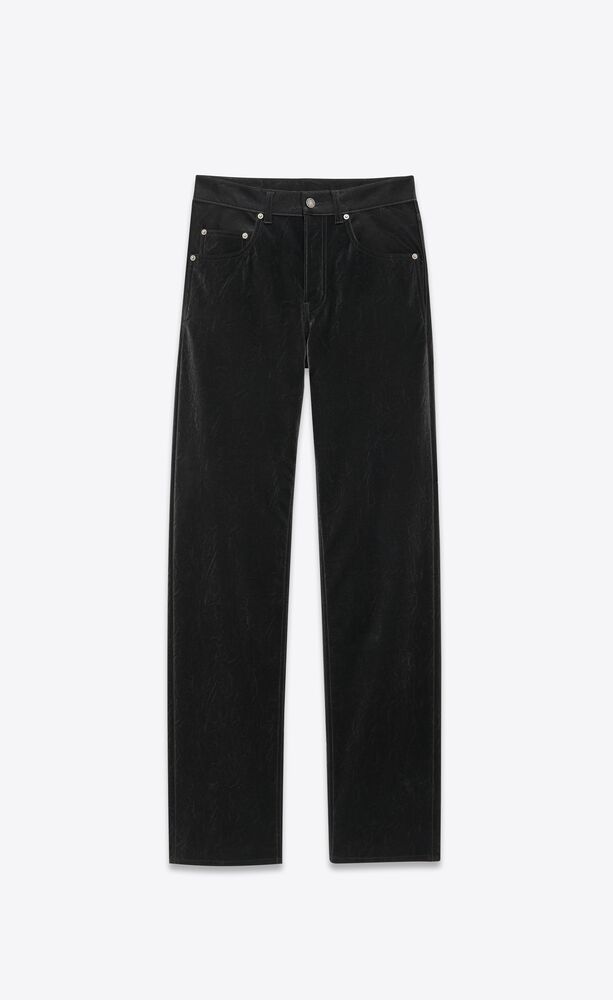 jeans larghi ed extra-lunghi in denim effetto stropicciato nero