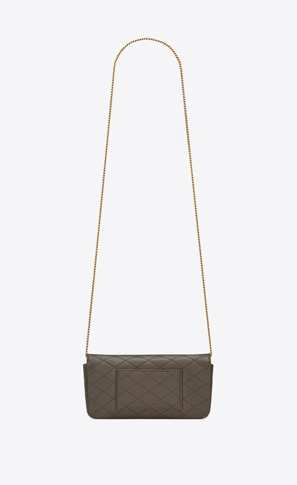 gaby chain phone holder in quilted lambskin