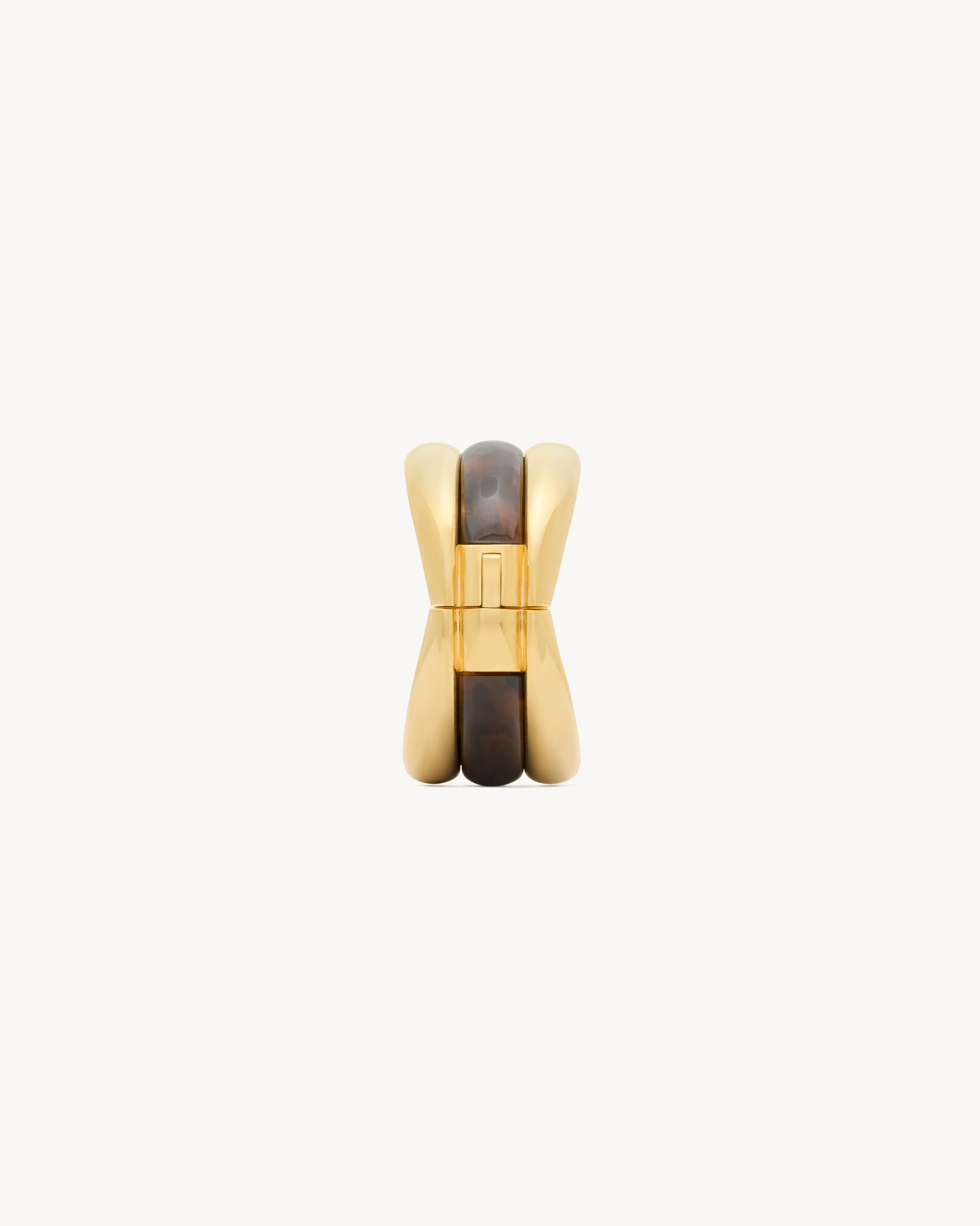 TORTOISESHELL STACKED CUFF IN RESIN AND METAL