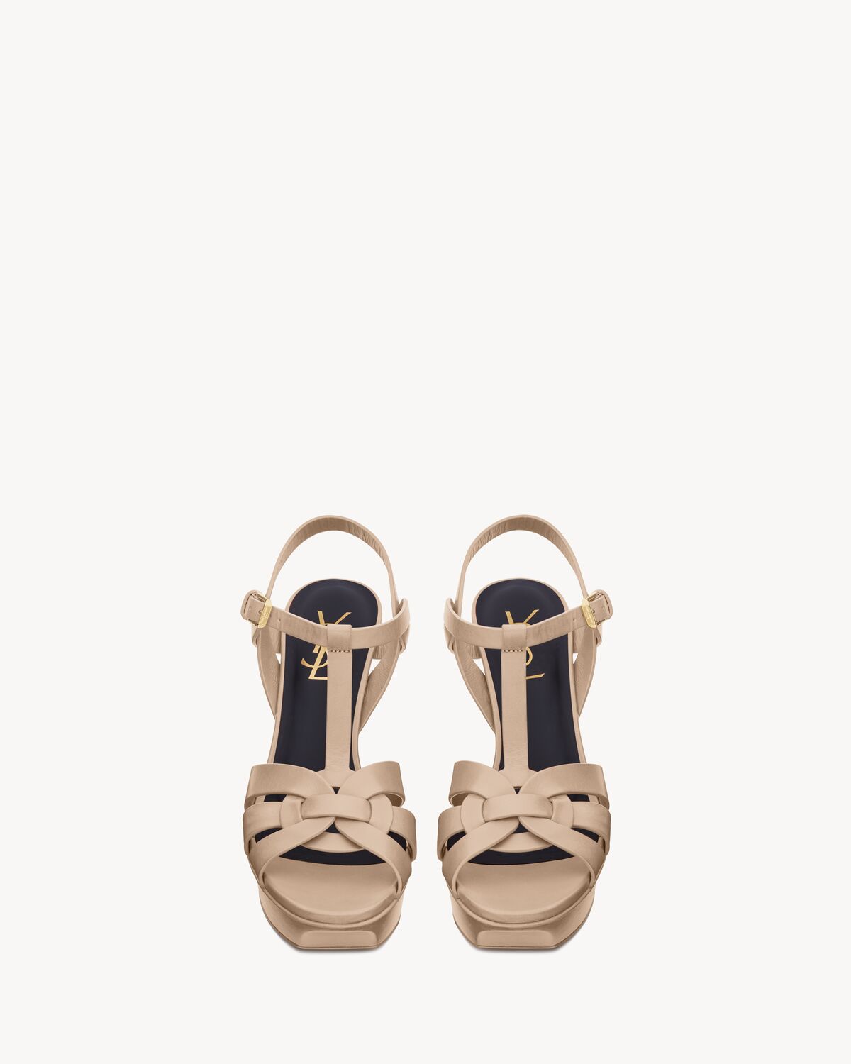 tribute platform sandals in smooth leather