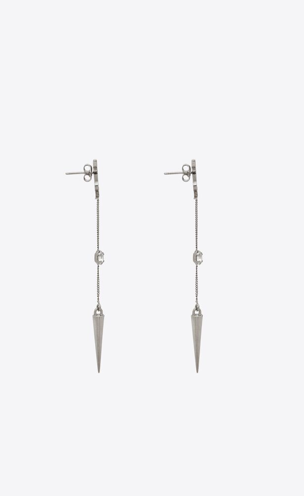 Opyum YSL rhinestone spike earrings in metal | Saint Laurent | YSL.com