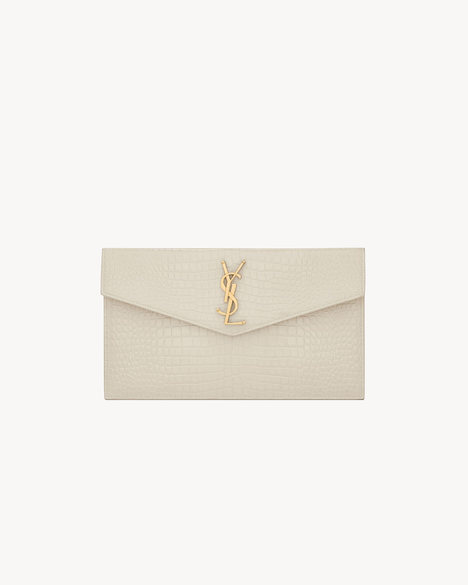 UPTOWN POUCH IN CROCODILE-EMBOSSED SHINY LEATHER — 565739DND0J9207