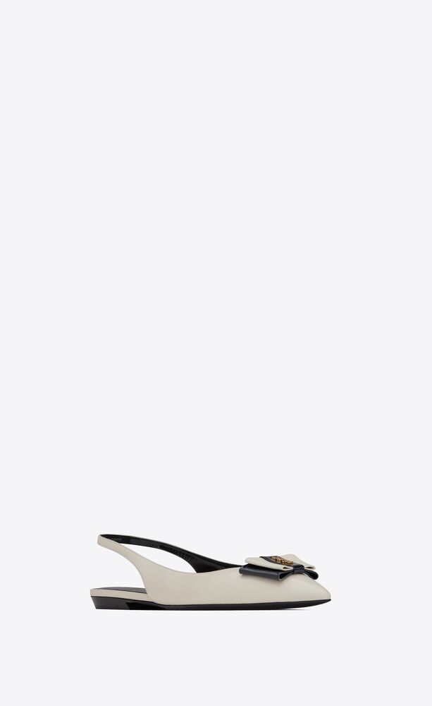 Womens Shoes Flats and flat shoes Ballet flats and ballerina shoes Saint Laurent Leather Anaïs Pointy-toe Slingback Ballet Flats in White 