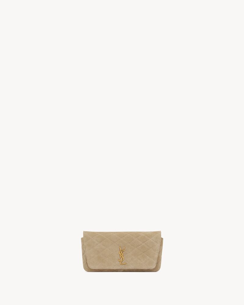 GABY chain phone holder in quilted suede