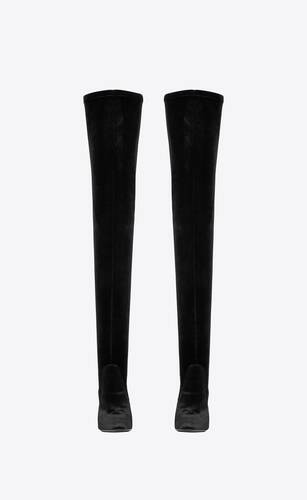auteuil over-the-knee boots in stretch velvet