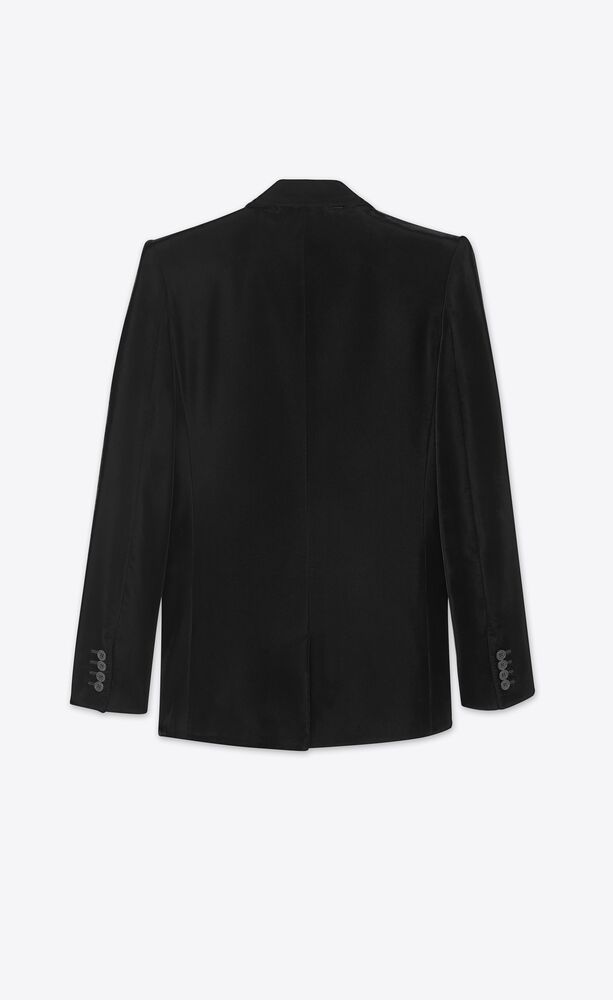 Saint Laurent single-breasted velvet jacket - Black