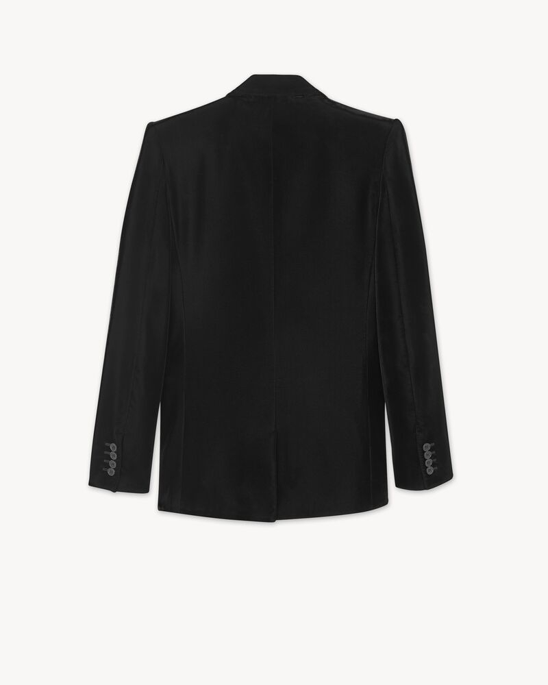 Saint Laurent velvet-finish peak-lapels blazer - Red