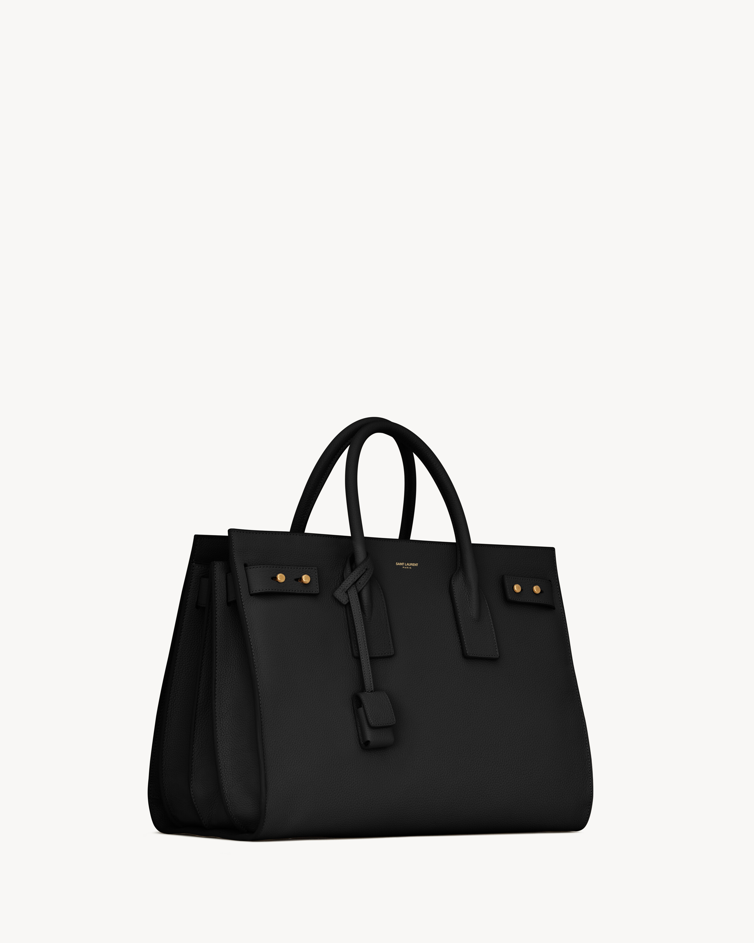 SAC DE JOUR SOUPLE EN CUIR GRAINÉ MEDIUM en Noir Saint Laurent