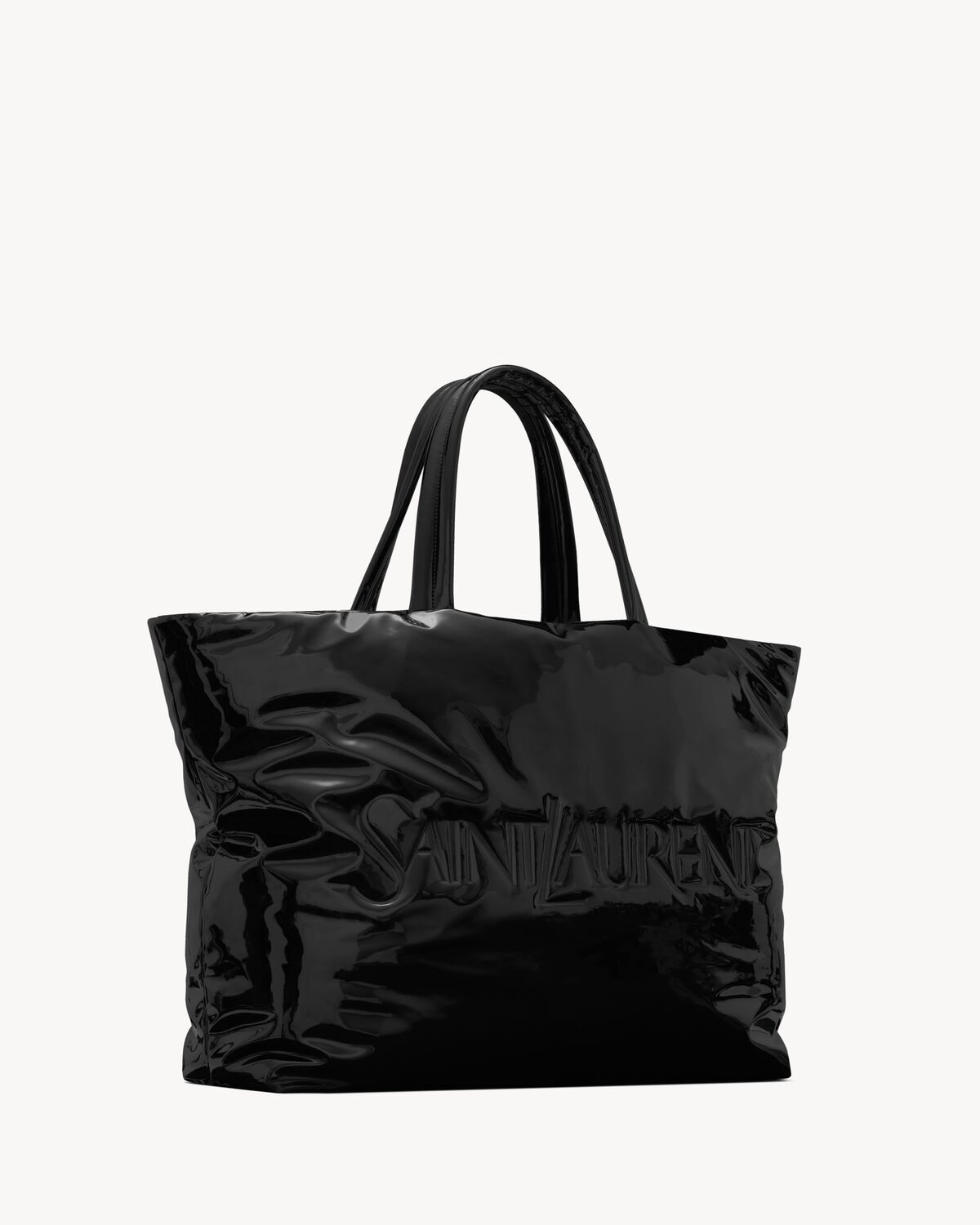 SAINT LAURENT Maxi-Tote aus glänzendem Canvas