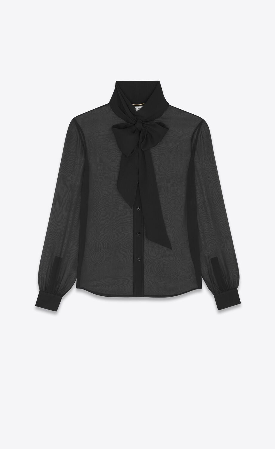 Lavallière-neck blouse in crepe muslin | Saint Laurent | YSL.com