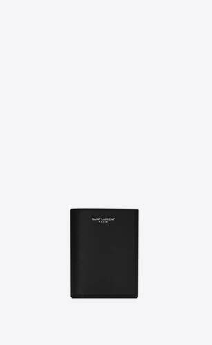 Saint Laurent Black Star-print Leather Card Holder for Men