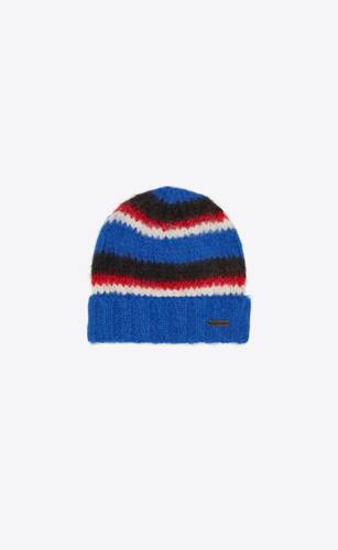 striped beanie in mixed knit