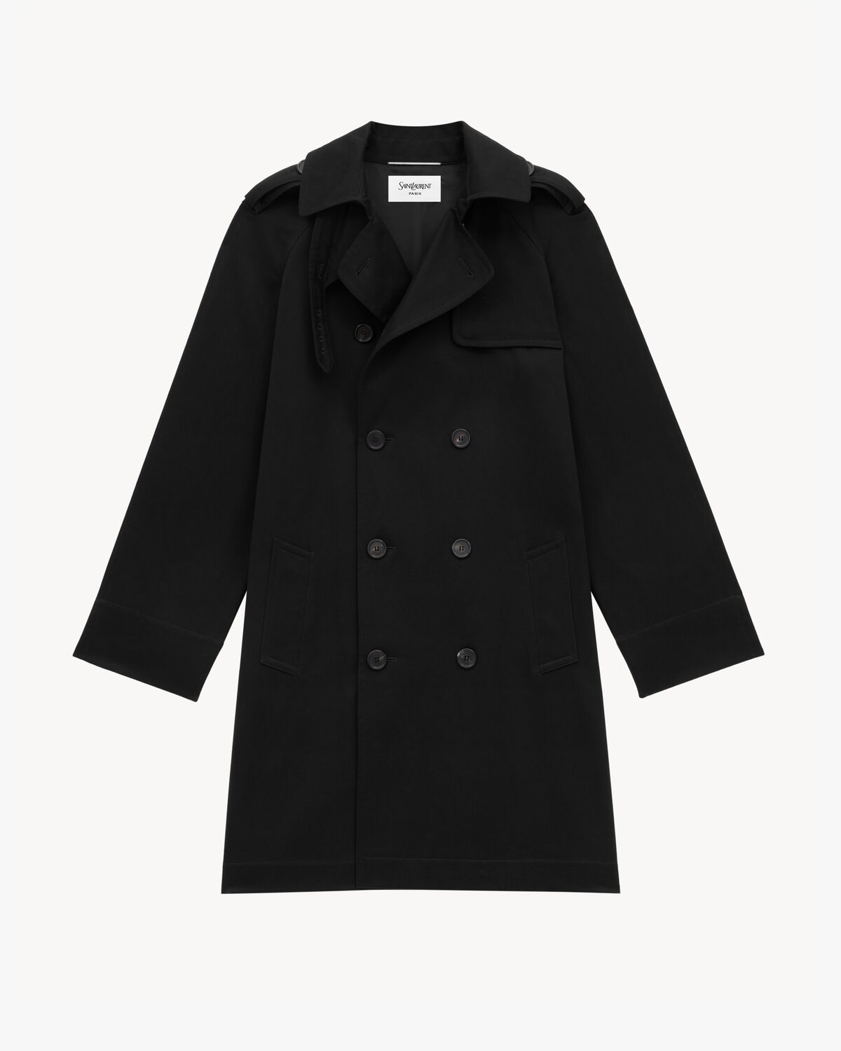 trench coat in cotton gabardine