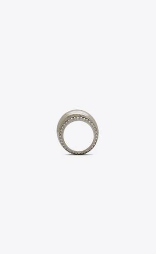 bumpy ring in metal and rhinestone