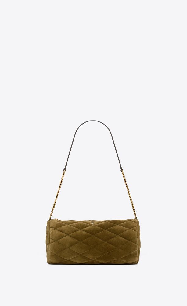 SADE SMALL TUBE BAG IN QUILTED suede, Saint Laurent