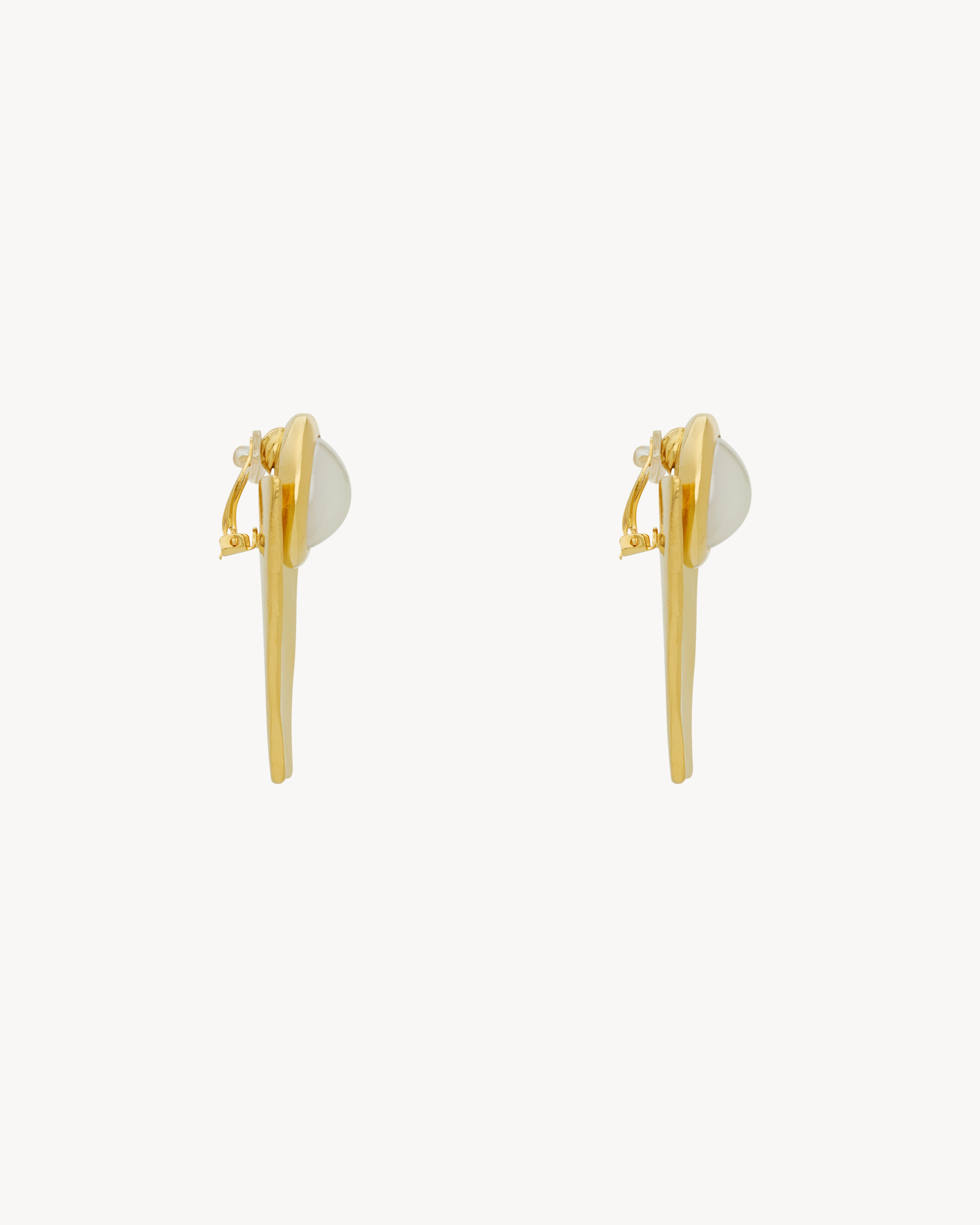 TEXTURED GEOMETRIC CABOCHON EARRINGS
