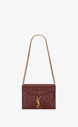 borsa monogram cassandra in pelle di coccodrillo goffrata