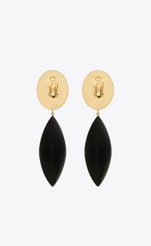 earrings in bamboo and rhinestone