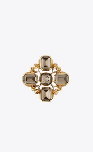 baroque cross brooch in metal