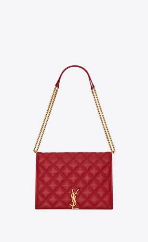 bolso con cadena becky small de piel de cordero acolchada