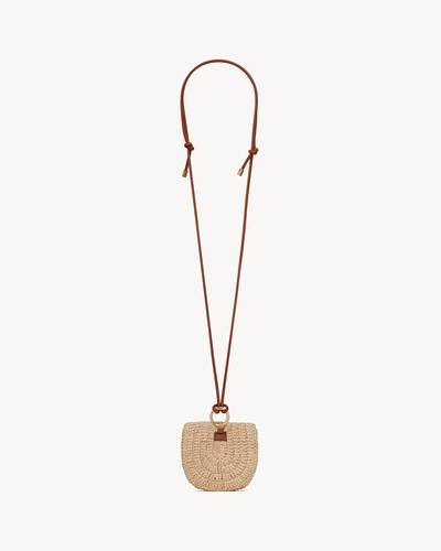cassandre micro panier necklace in raffia and leather