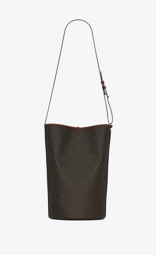 le monogramme bucket bag in cassandre canvas and smooth leather