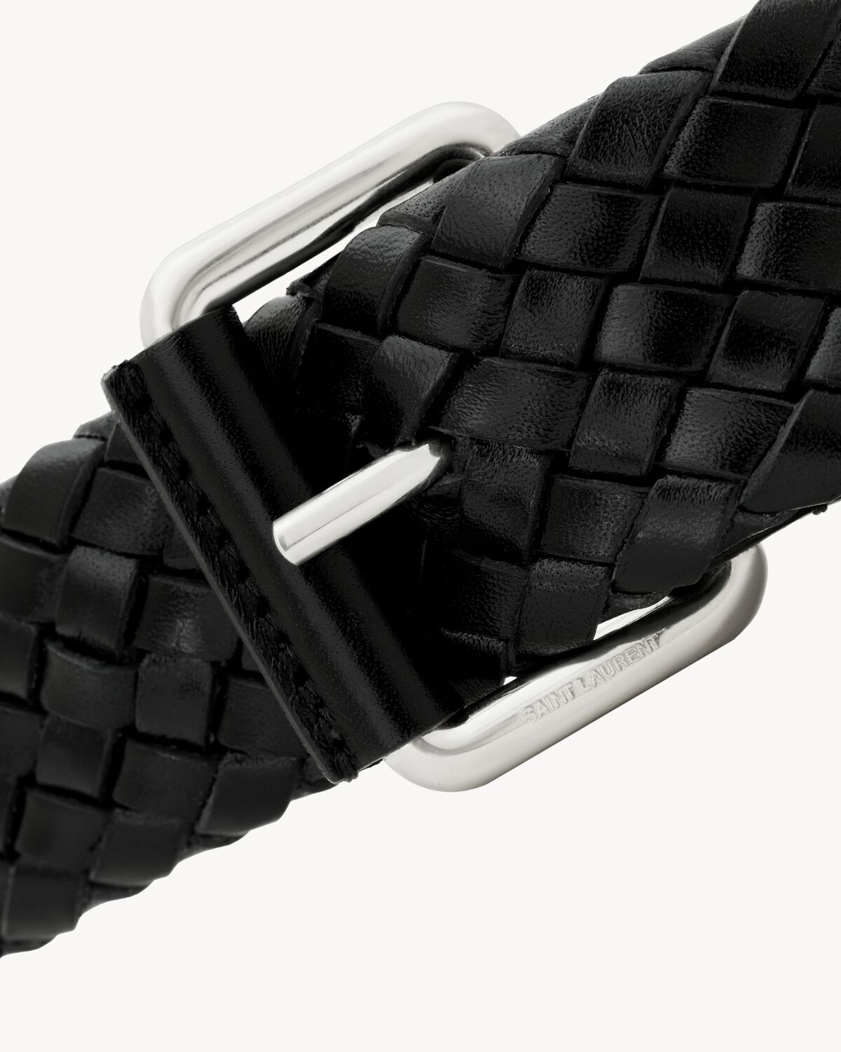 생로랑 우븐 가죽 오토바이 벨트 805385AAD4Z1000