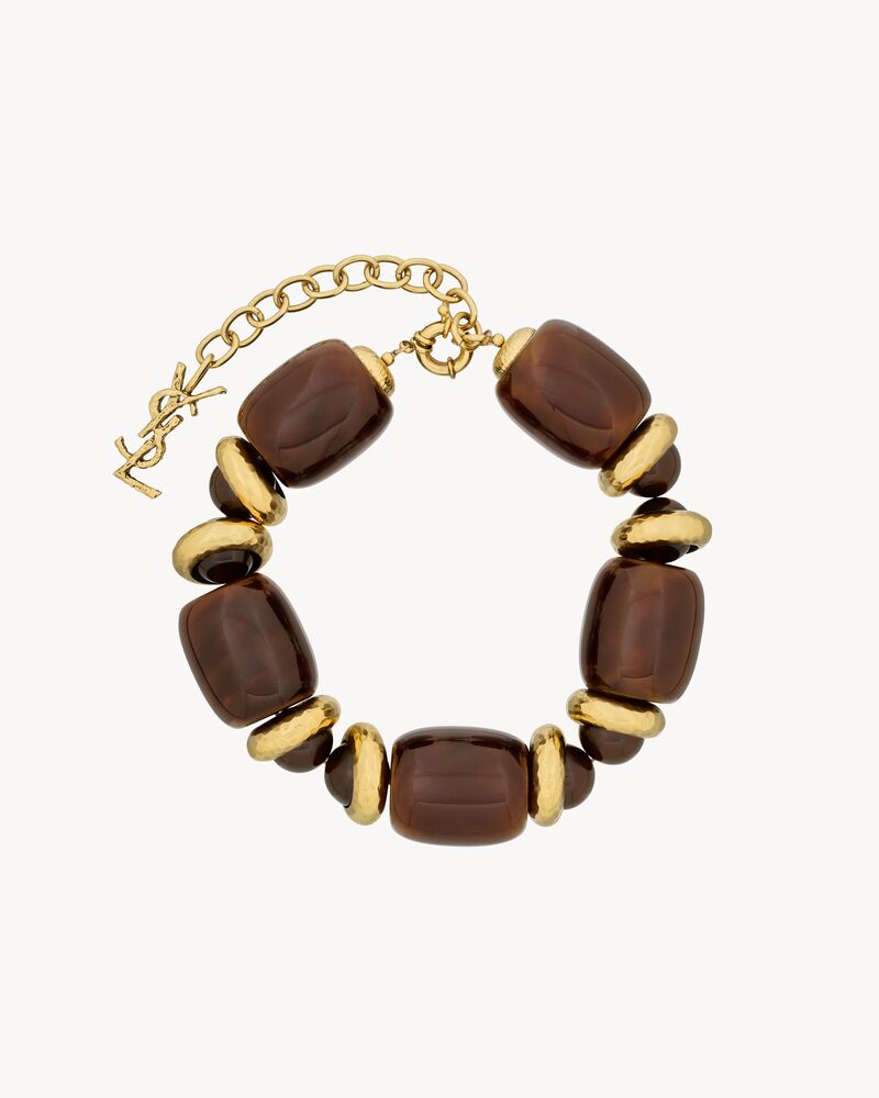 bead necklace in resin and metal
