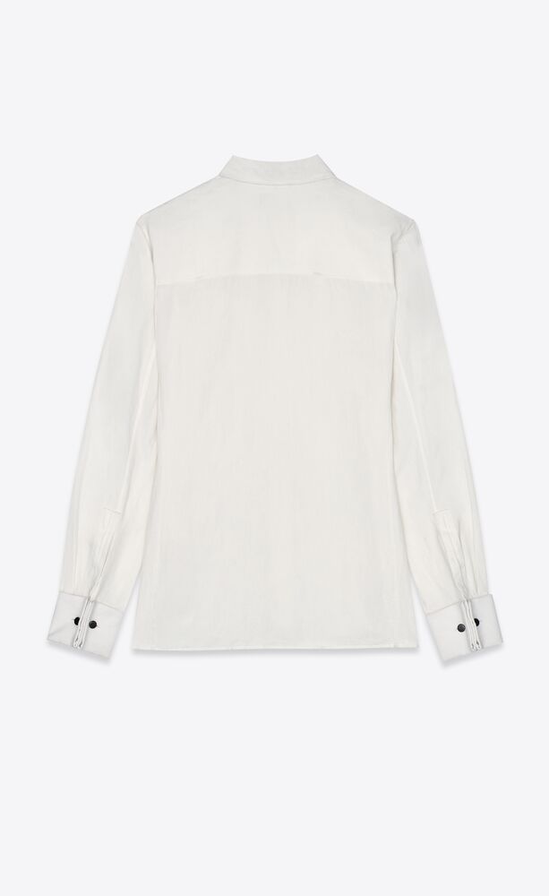 embroidered shirt in cotton and linen