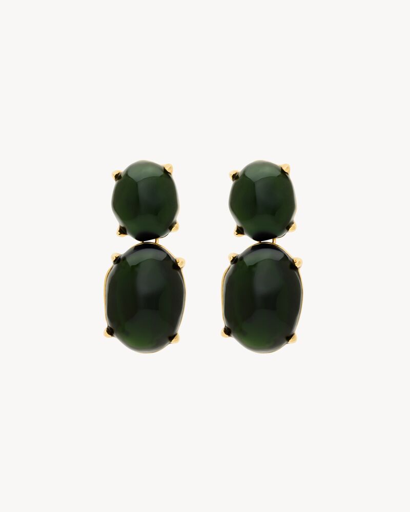 BOUCLES D'OREILLES À PENDANT CABOCHON EN RÉSINE