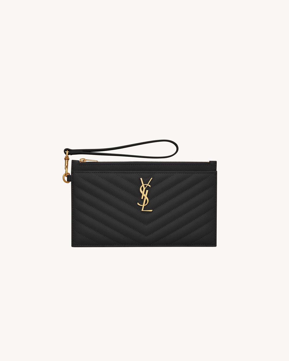 CASSANDRE MATELASSE GroBe Brieftasche aus Leder mit Grain de Poudre Pragung Saint Laurent YSL