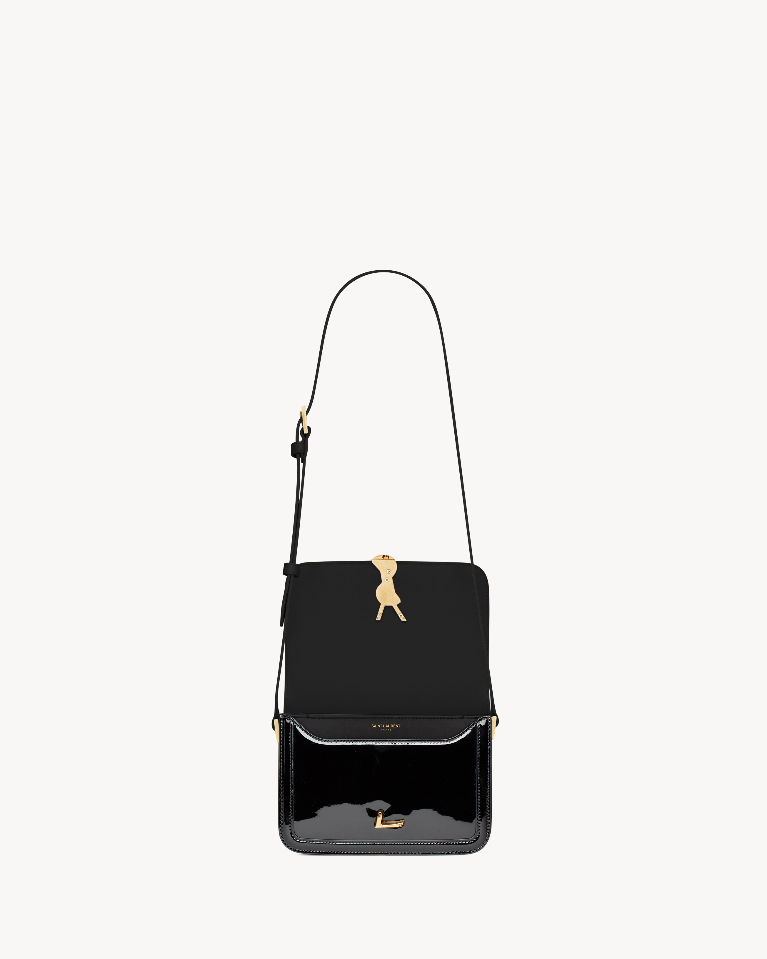 Solferino small satchel en cuir verni