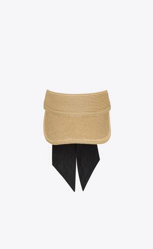 visor in straw with scarf